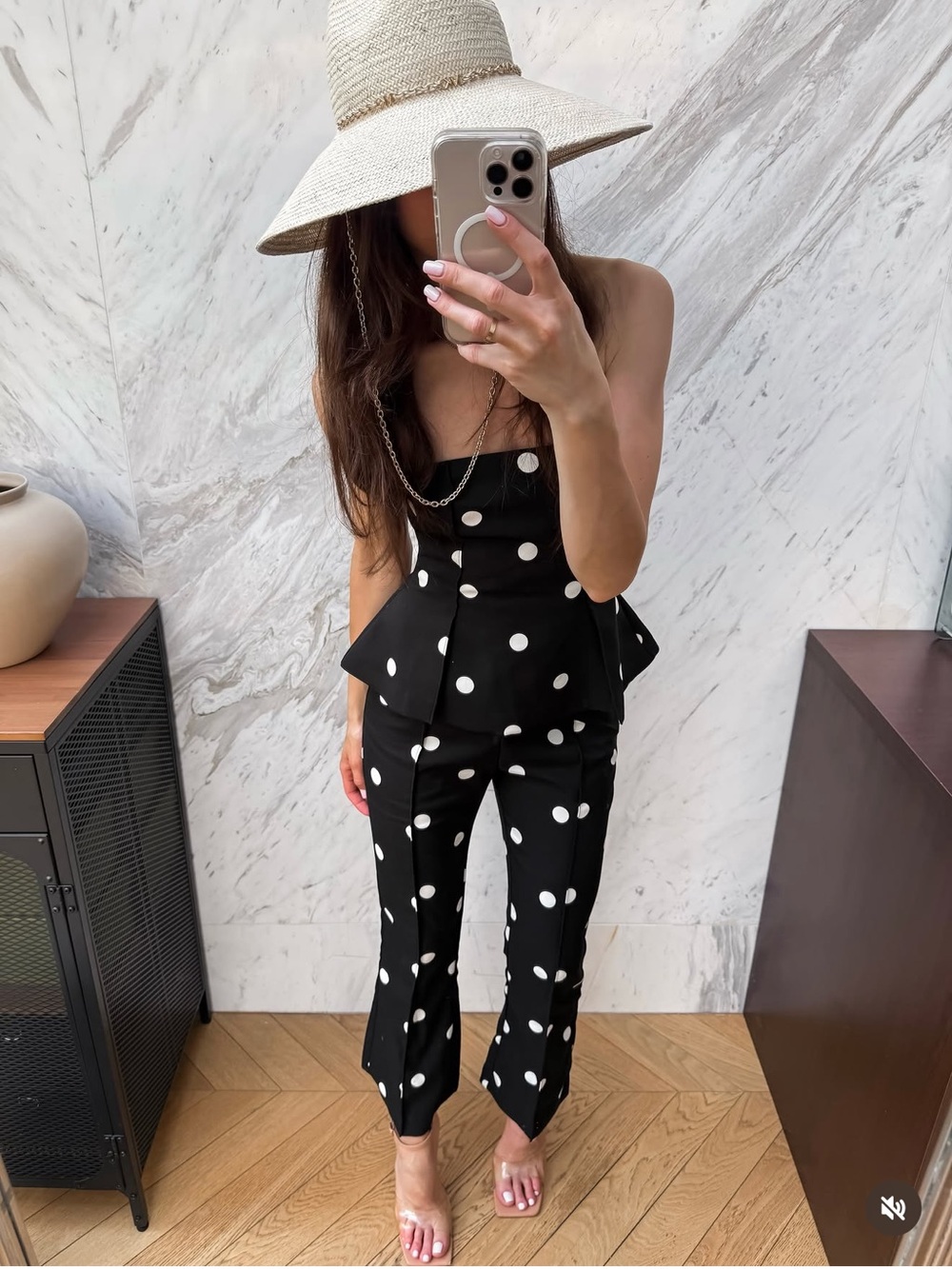 Zara Polka Dot Strapless Jumpsuit - Picture 3 of 8